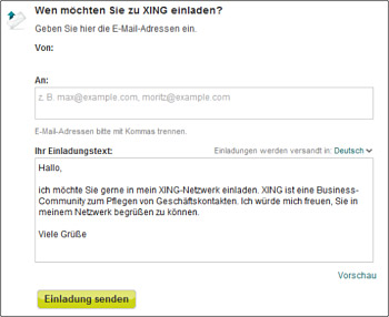 Kontakte einladen