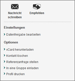 Visitenkarten-Funktion von XING